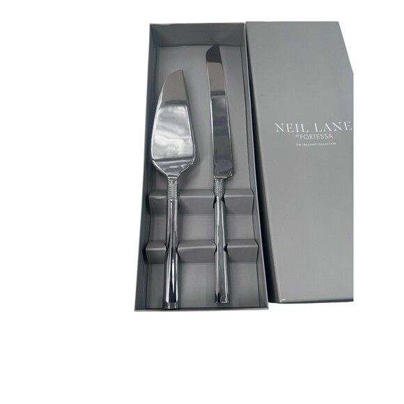 Neil Lane By Fortessa Two Piece Cake Service Fast Shipping - Picture 8 of 12